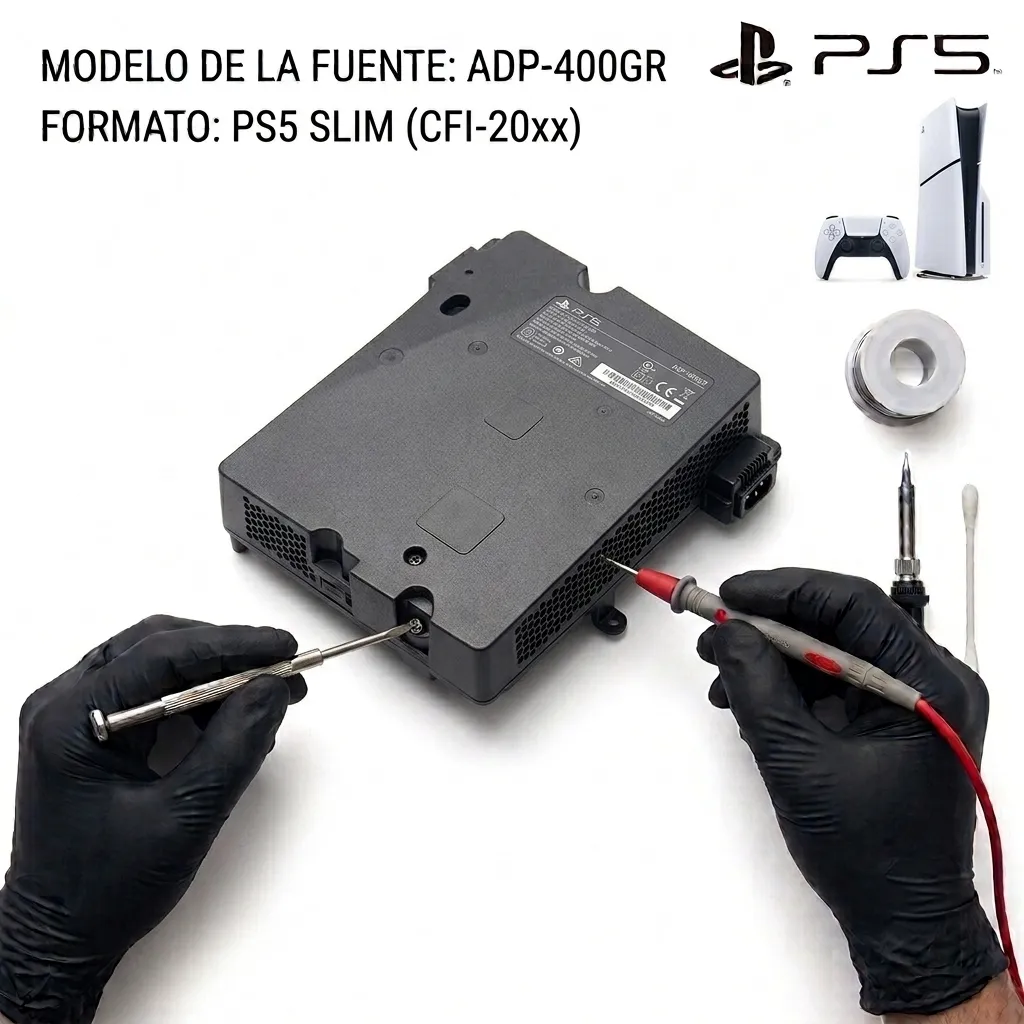 Sustitución de Fuente de Alimentación PS5 Slim (ADP-400GR / ADP-400HR / CFI-20xx)