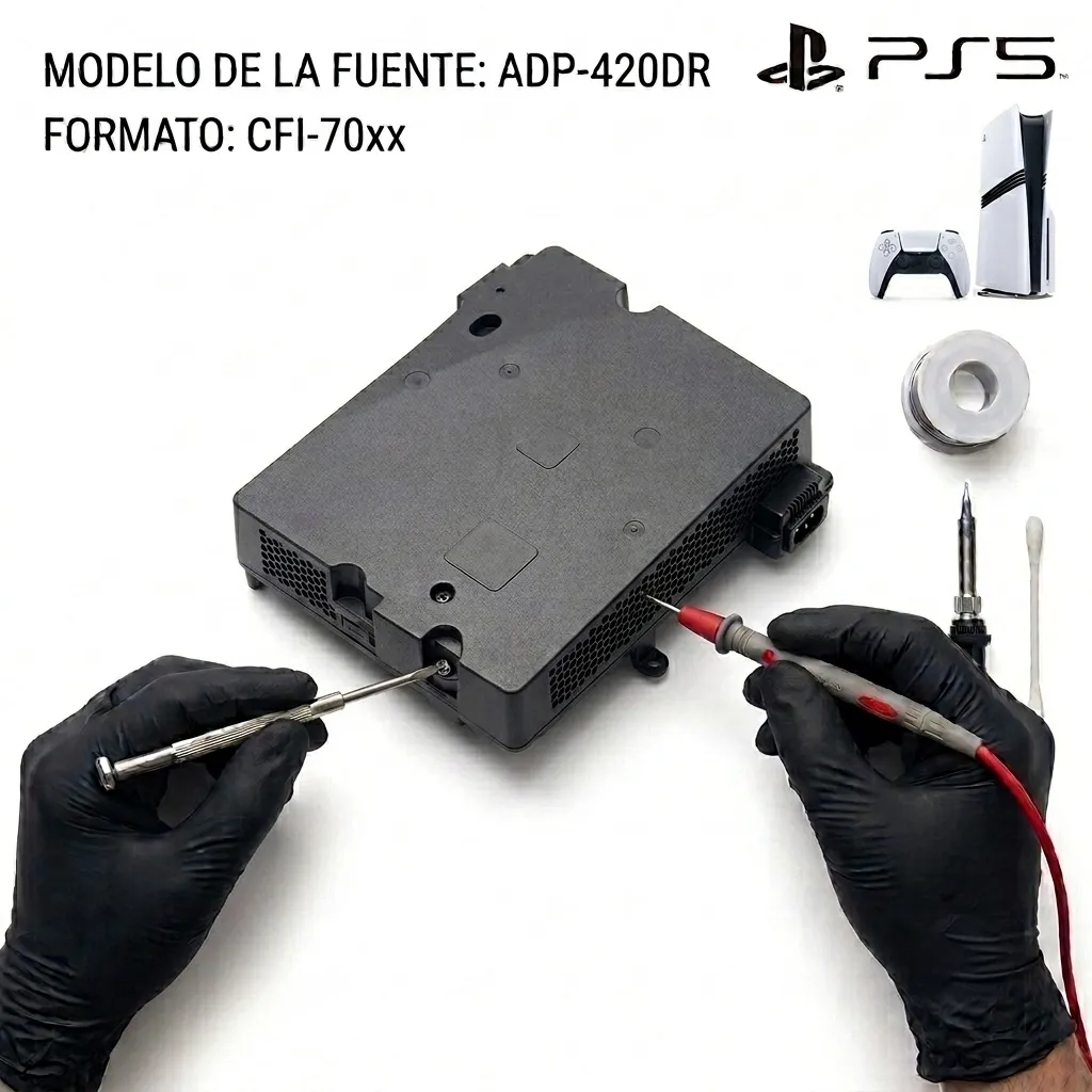 Sustitución de Fuente de Alimentación PS5 Pro (ADP-420DR / CFI-70xx)